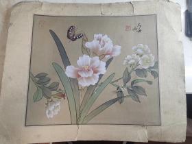 石舟 绢画一张