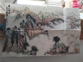 江苏著名画家傅二石（款）黄山烟云画