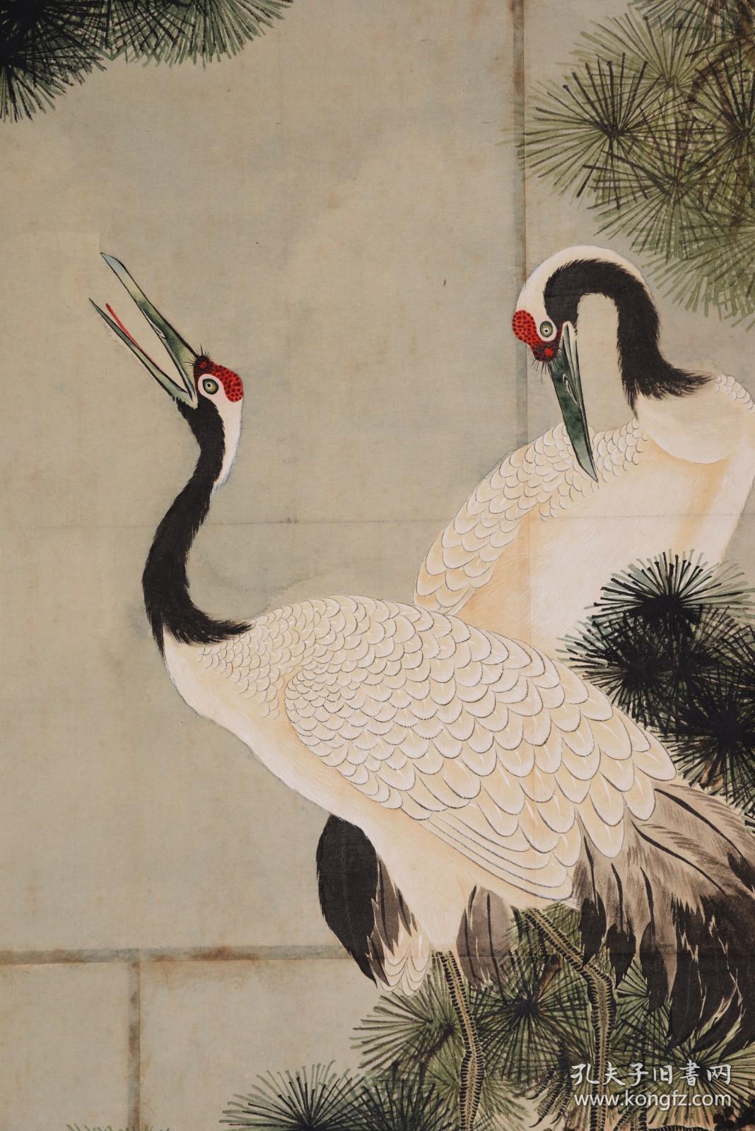 清代著名画家浙江湖州德清人日本舶来画家第一人沈铨松鹤延年纸本立轴