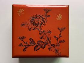 保真日本金莳绘木胎漆器《蝶恋花》套盒一个