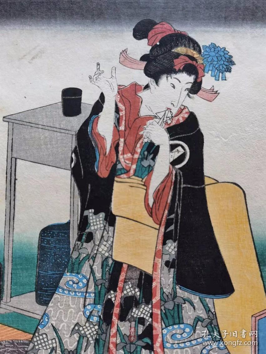 断肠有谁怜 小仓拟百人一首谦德公 歌川广重美人画情痴八百屋阿七日本浮世绘诗歌与插画 孔夫子旧书网