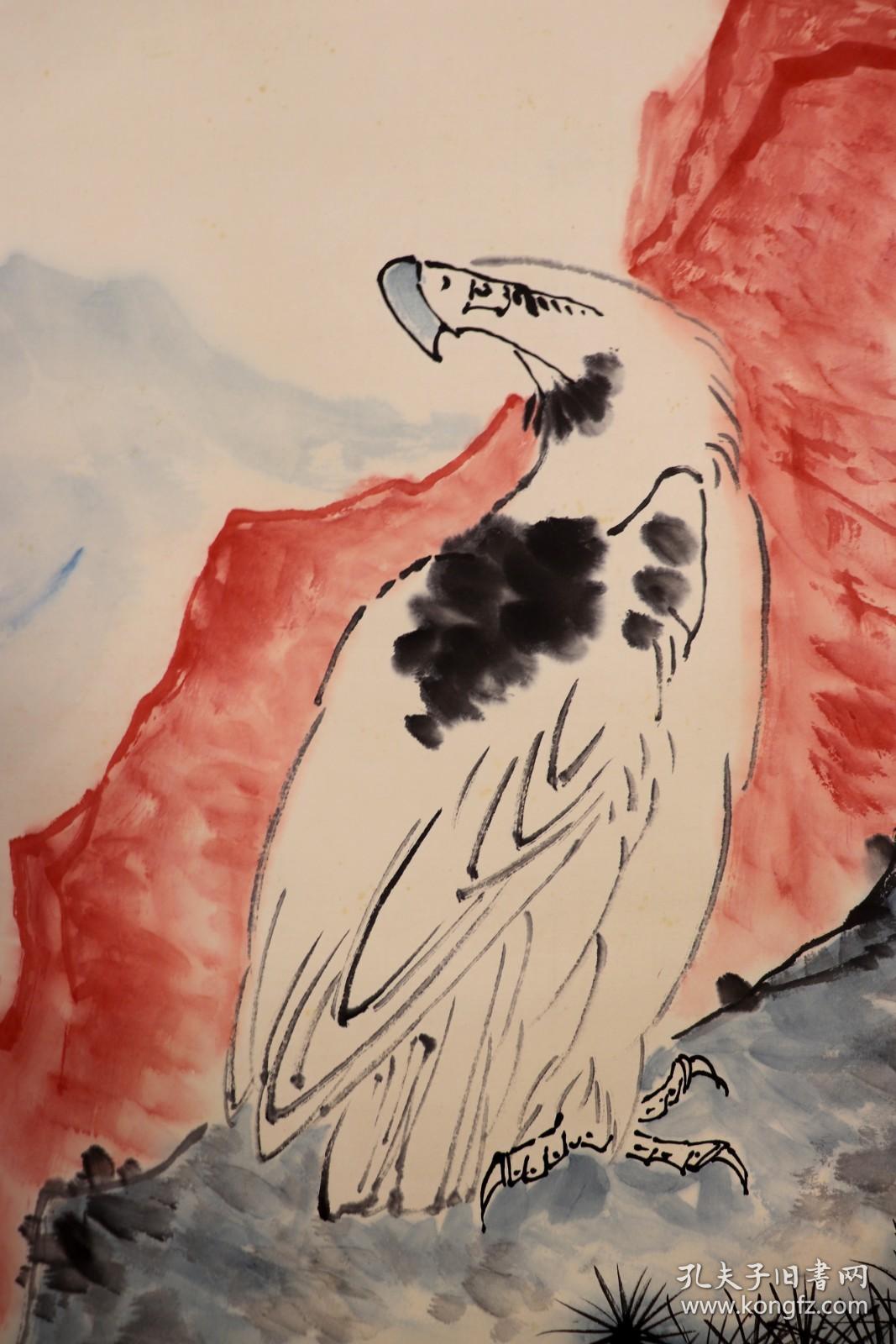 艺林堂█著名书画家█李苦禅█鹰纯手绘工艺品█立轴█b2935