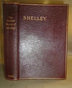 1907年 Complete Poetical Works of Percy Bysshe Shelley 《雪莱诗全集》全横纹摩洛哥小牛皮豪华精装 增补精美插图 品相绝佳