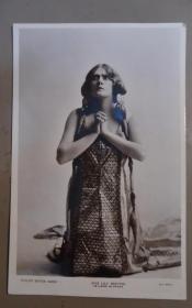 1908年 ANTIQUE POSTCARD - Miss Lily Brayton 古董明信片《名伶 莉莉.布莱顿小姐》原品蛋白老照片 秀丽笔记
