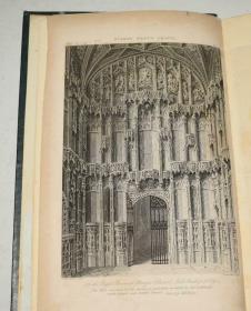 1834年Description Of The Cathedral Church Of Ely 《古刹图考》 大开本 手工绵纸印制 大量原品蚀刻版画