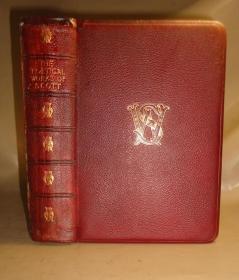 【特价】1910年 Poetical Works of Sir Walter Scott.《司各特诗歌全集》红色珍珠纹摩洛哥羊皮豪华装帧古董书