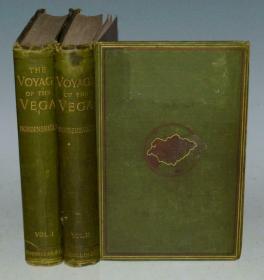 1881年The Voyage of the Vega Round Asia and Europe. 探险经典《织女星号亚欧航行记》极珍贵初版本 2巨册全 天量精美雕版版画插图