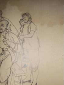 武邑周振兴70年代 铅笔连环画卡纸底稿三张
55×39.5厘米

补图