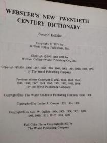 WEBSTERS NEW TWENTIETH CENTURY DICTIONARY UNABRIDGED    韦氏词典