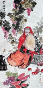 朱理存 人物中堂（昆仑的情谊） 手绘国画作品