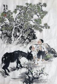 方贤道   人物小中堂（好春） 手绘国画作品