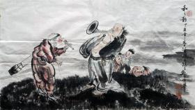 陈良敏  人物横幅（和之韵） 手绘国画作品