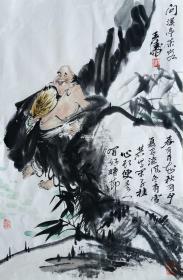王涛 （开心图） 人物小中堂  写意国画手绘水墨画