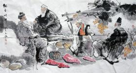 陈钰铭  人物横幅（飘香时节）手绘国画作品