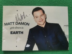 电影《谍影重重》男主 马特·达蒙 签名照片，带官方经济人公司信封。