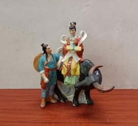 牛郎织女*漂亮的七十年代彩瓷塑像