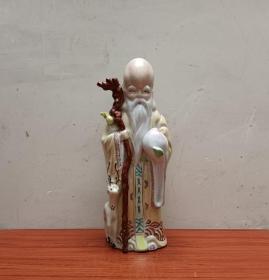 工艺精美的八十年代寿星瓷塑像
