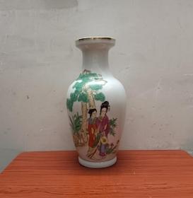 二乔*非常漂亮的七十年代手绘瓷瓶