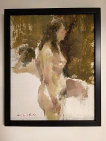 知名畫家  蔡小文  2017年精品油畫《女人體》，布面油畫，50cm×40cm，已裝外框。來自畫家本人，附收藏證書。