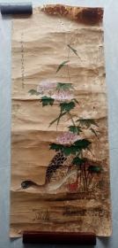 珍稀老画-清末天津名家绘本真迹1：《花卉图一幅》 （包老保真绘本，画作功底远非一般名家可比的，别有韵味，虽有点破损，重新装裱成镜片条幅，就是一件很好的艺术收藏品。王锡璜-清末民初天津收藏大家，鉴藏家，尤藏名家印章之多，享誉于时。贱让，优惠一口价不议，请喜欢的藏友看好尽快下手，先订先得 ）