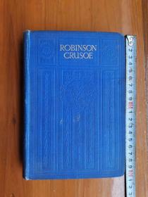 《鲁宾逊漂流记》英文原装硬精装，有书票。（书桌橱）