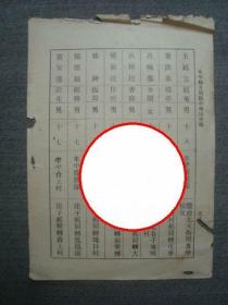 G1725民国1930年代山东牟平县立初级中学《同学录》一页，配套用