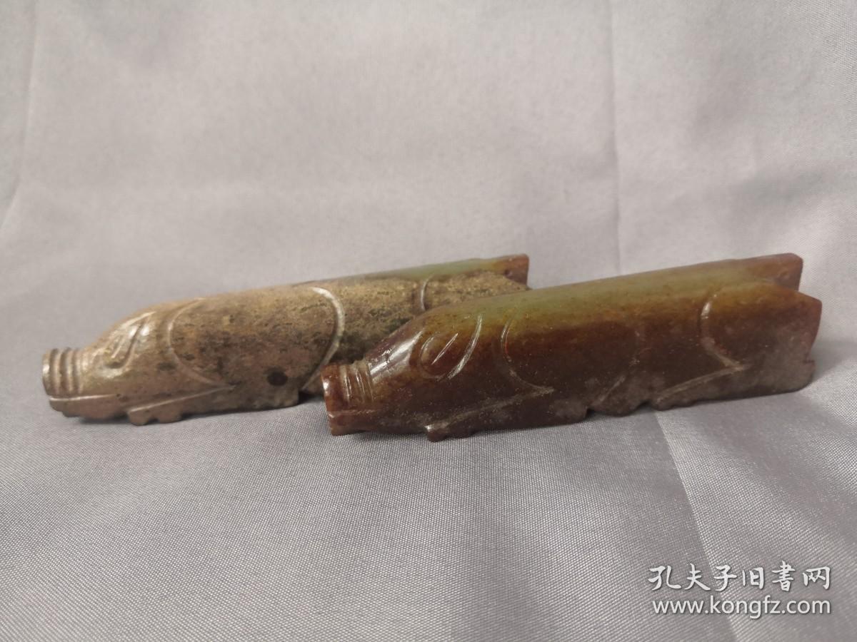 高古玉握猪一对