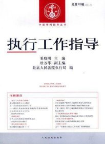 中国审判指导丛书2013年 执行工作指导（第45辑）