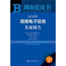 湖南蓝皮书:2016年湖南电子政务发展报告