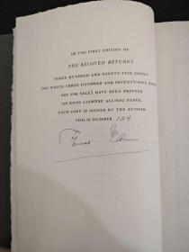 【展示勿拍】托马斯·曼签名《绿蒂在魏玛》限量编号 长篇小说代表作 1929年诺贝尔文学奖