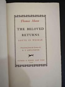 【展示勿拍】托马斯·曼签名《绿蒂在魏玛》限量编号 长篇小说代表作 1929年诺贝尔文学奖