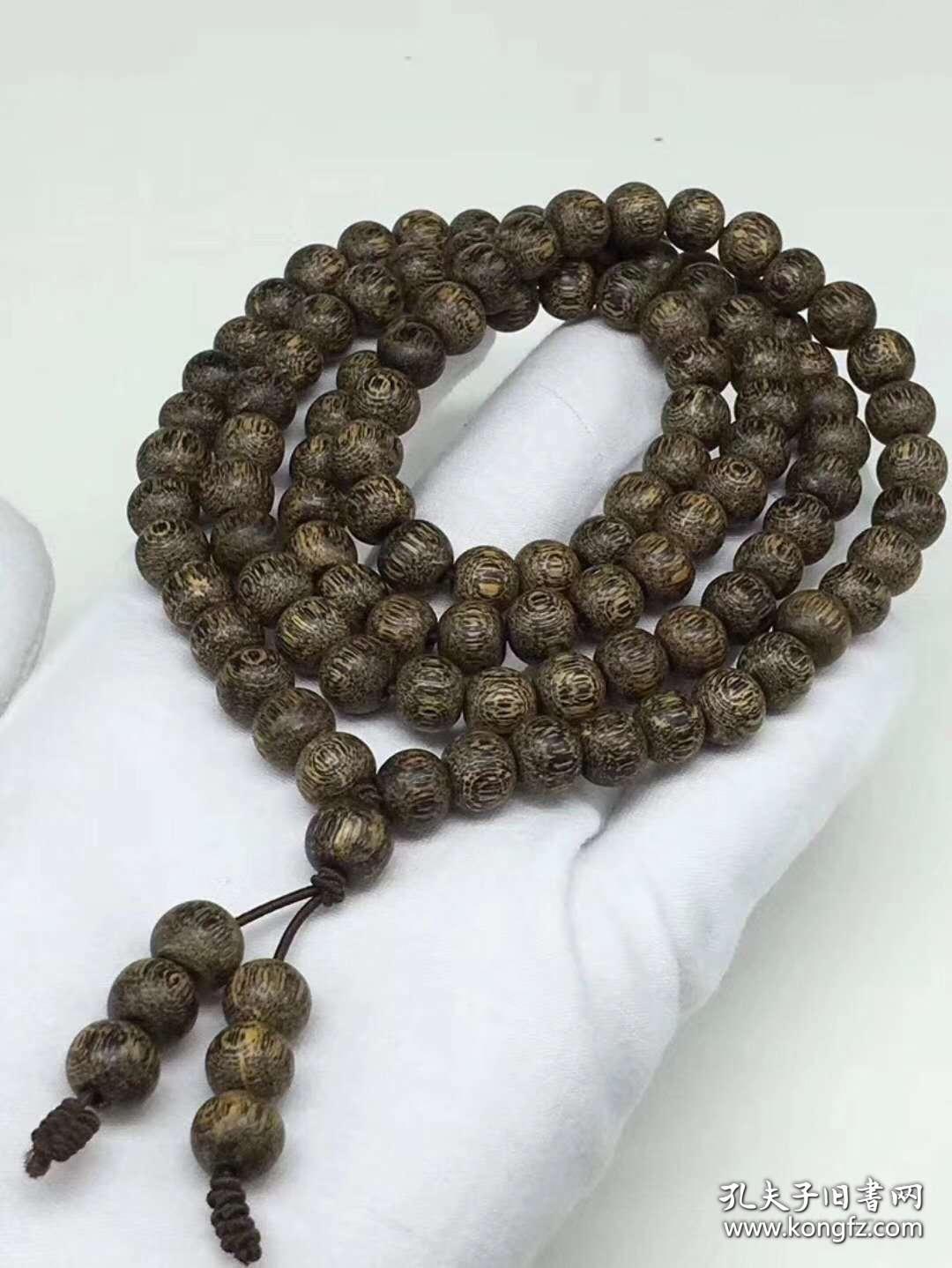 108颗奇楠种沉香佛珠项链