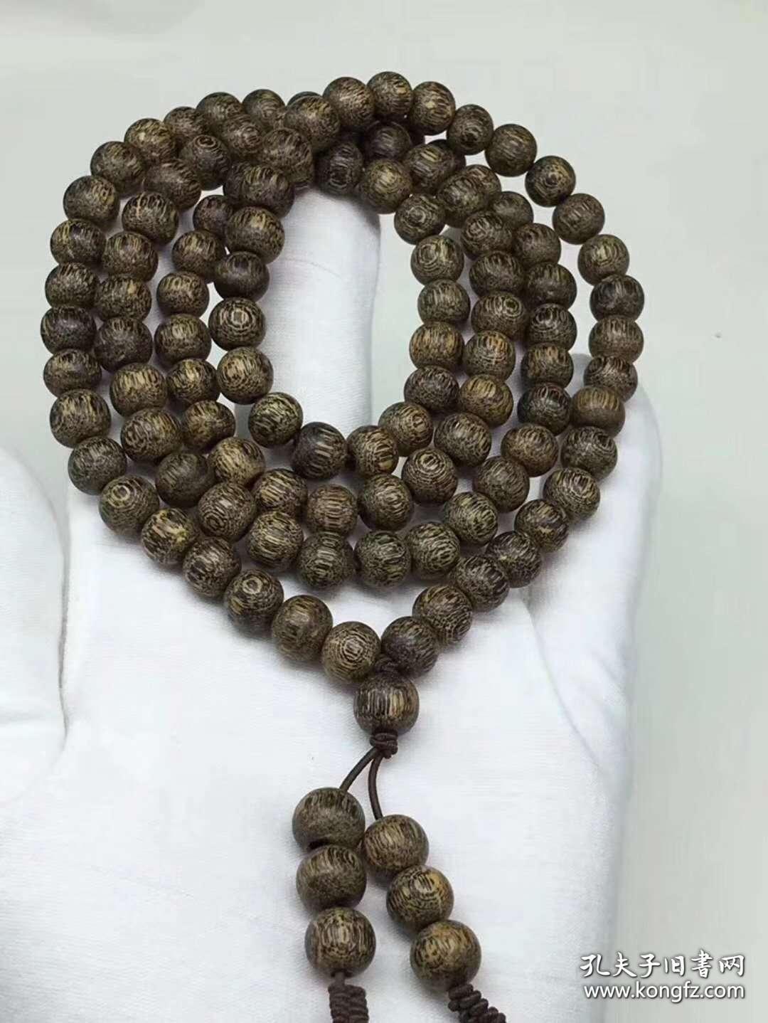 108颗奇楠种沉香佛珠项链