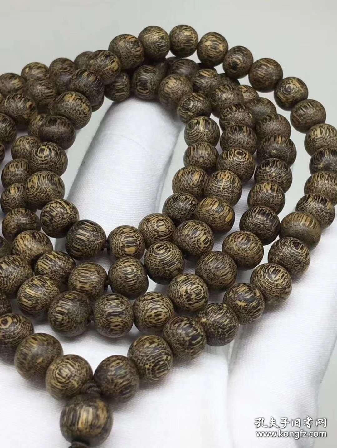 108颗奇楠种沉香佛珠项链