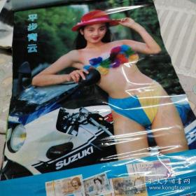 1995年摩托美女泳装塑膜挂历 天天发（全）铁架上