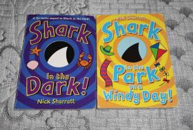 Shark in the Dark!、Shark in the Park on a Windy Day! (纸板书、儿童绘本书) 两本合售