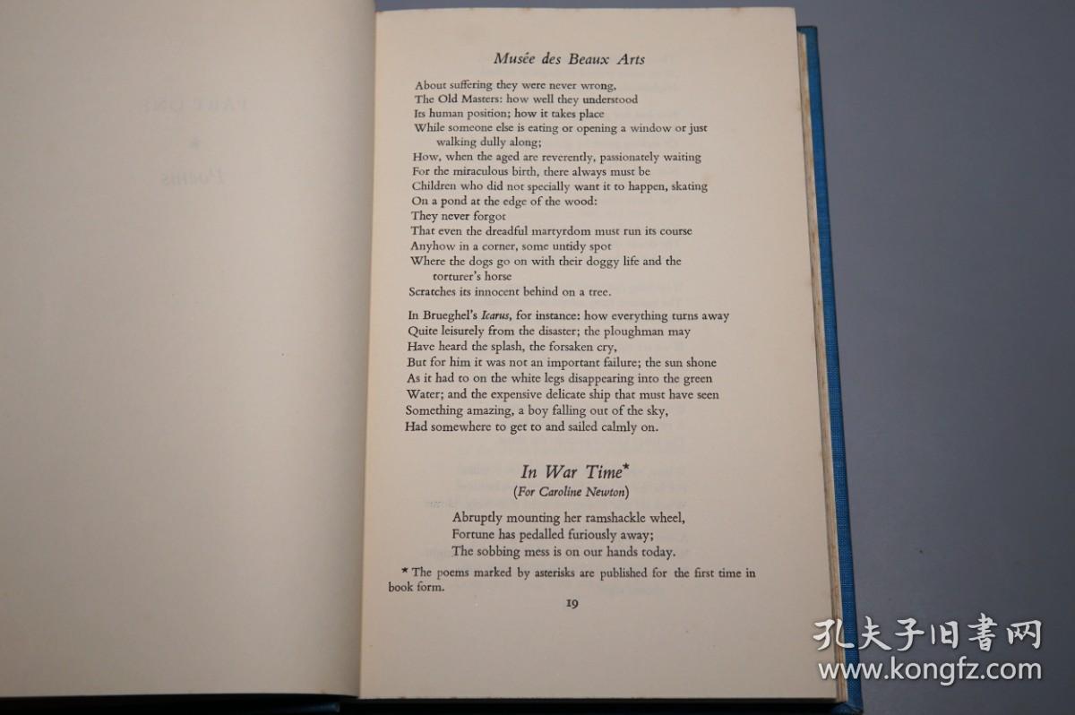 英文原版 奥登短诗集 精装少见 早期版品好 Auden Collected Shorter Poems 1931 1944 二十世纪外国文学名著英语诗集 孔夫子旧书网