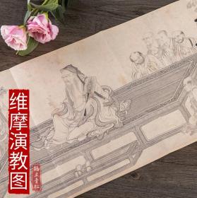 历代名家绘画 维摩演教图 宋李公麟 画册 折叠页 美术教材中国画画集画册长卷佛像