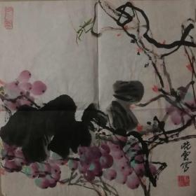 山西著名女画家杜晓云写意花鸟一幅（10保真）