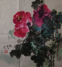 山西著名女画家杜晓云写意花鸟一幅（023保真）