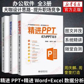 【原版闪电发货】【3本套】精进PPT 成为PPT高手+成为word高手+Excel数据分析 技术与实践 计算机基础教程 计算机基础教程 PPT word Excel 教程图书