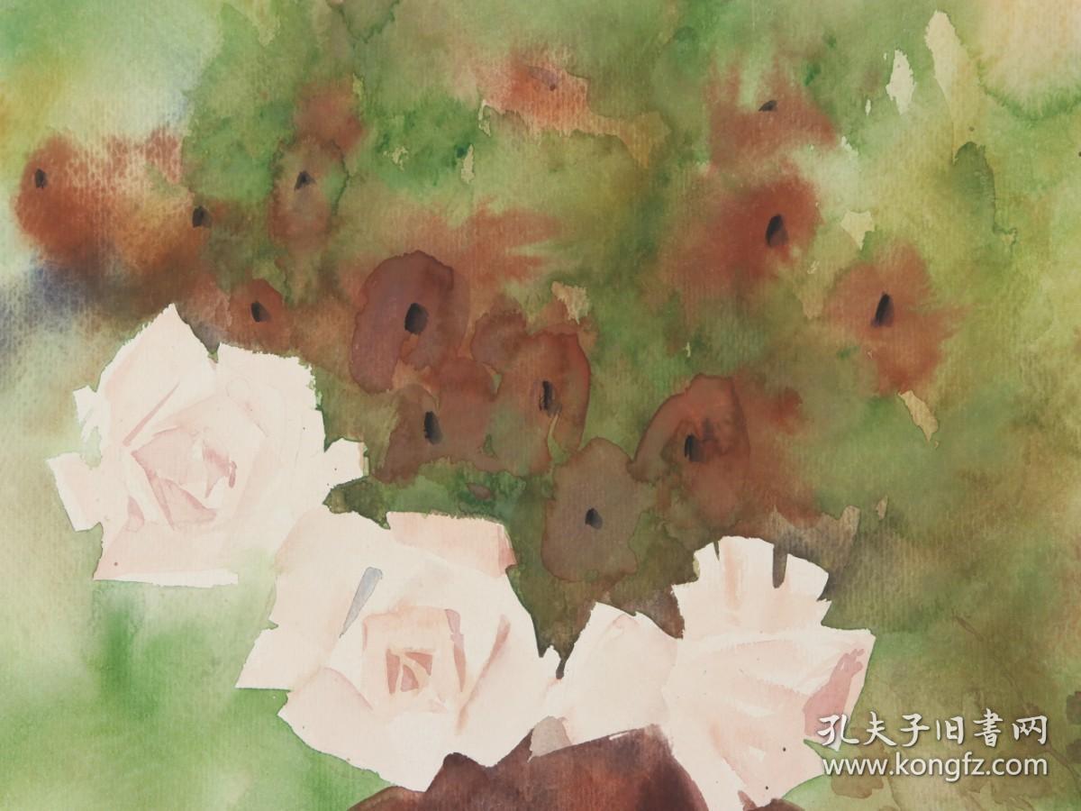 著名画家 现上海水彩画研究会会长张英洪作 瓶花 水彩一幅 尺寸 41 54cm Hxtx 孔夫子旧书网