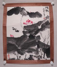 【同一来源】书画家 鲁宁（松涛）1998年作 国画作品《清趣》一幅（纸本镜心，画心约3.2平尺，钤印：鲁宁）HXTX241332
