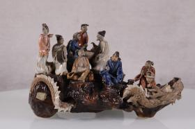 【费彝民家藏】约八十年代 石湾公仔作品 《八仙过海》一件（有款自鉴，24*14*14cm） HXTX333184