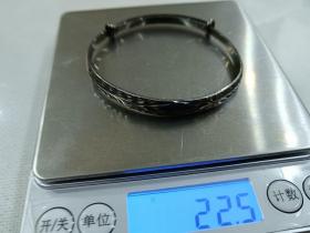 纯银银镯，自然老花包浆，蛤蜊光泽