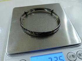 纯银银镯，自然老花包浆，蛤蜊光泽
