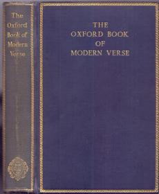 《牛津英语现代诗选》精装  W.B.叶芝选编 The Oxford Book of Modern Verse by W.B. Yeats 扉页铅笔列出“最佳书籍”，包括《呼啸山庄》《包法利夫人》《简爱》等名著 1936年初版 1941年再版