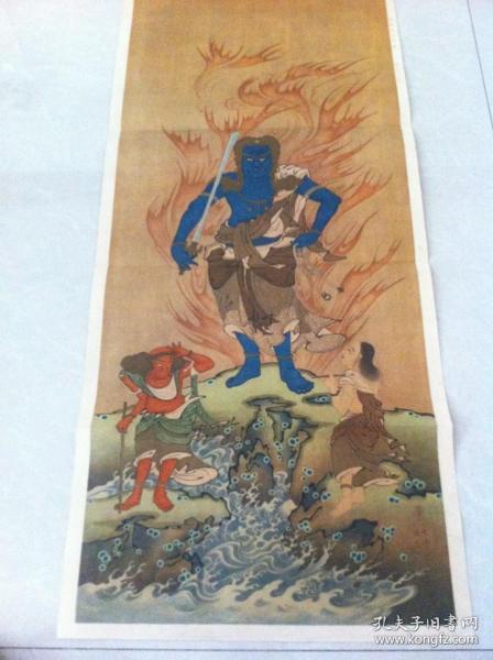 日本回购古美术；名家浮世绘画，古艺术 硬纸78cmx36cm