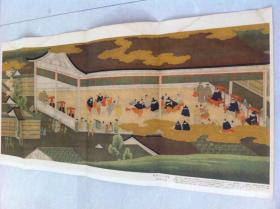 日本回购古美术；名家浮世绘画，古艺术 硬纸69cmx38.5cm