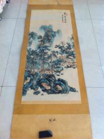 挂轴老画，老物件，原装旧裱，精装封边， 手绘，回流名家画，大幅，硬纸，茶室书画，有印章落款，大约——182cmX53.5cm